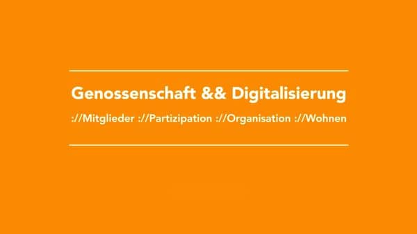 Video-Still · Genossenschaft && Digitalisierung